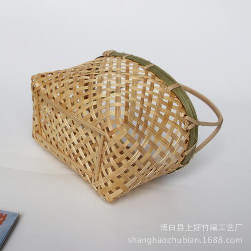 现货批发 竹编手提篮子 竹制品 插花花器 装饰品